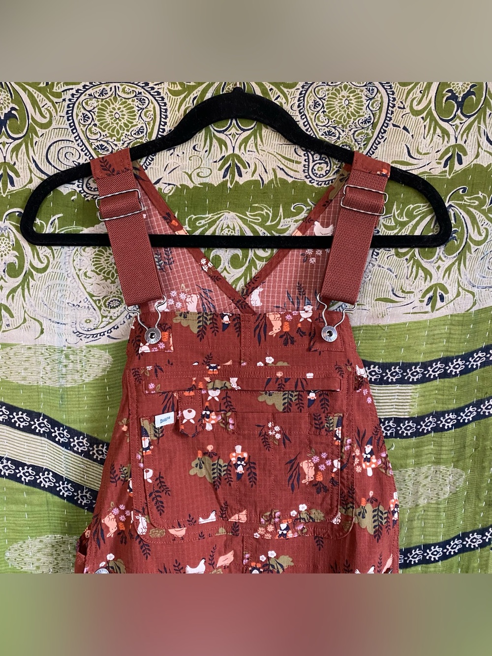 Duluth Trading Company Henna Garden Gnome Heirloom Overall Gardening Bibs XSx31 - Picture 5 of 16